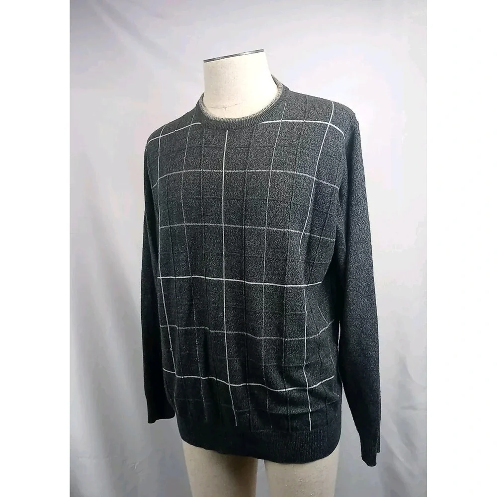 Vintage Dockers Sweater Men's Size Large Dark Gray Light Weight Sweater Pullover
